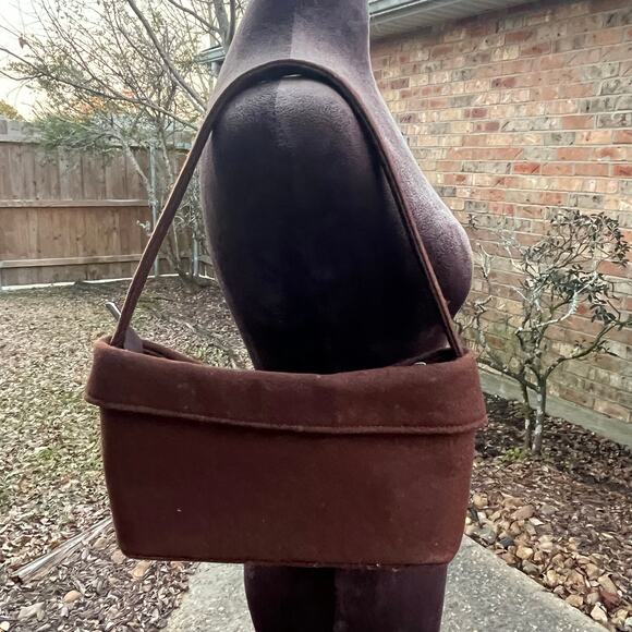 Chocolate Brown Collar Pea Coat Shirt Bag Purse - Picture 2 of 6